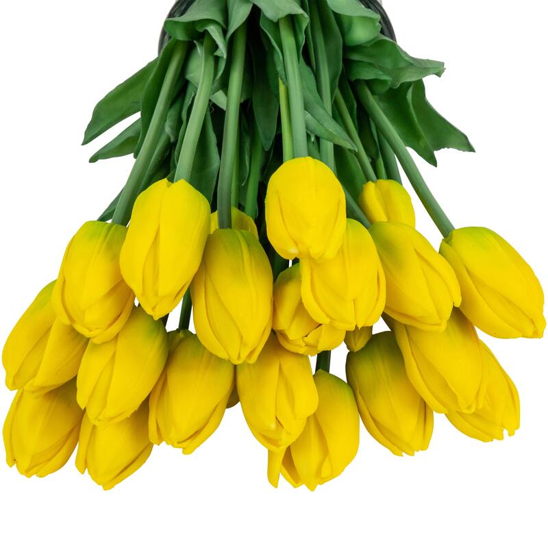 real touch™ yellow artificial tulip floral bundles set of 6 18"