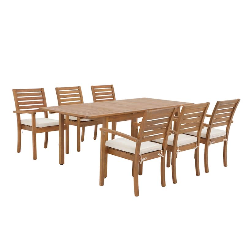 7 Pieces Outdoor ACACIA Wood Dining Set