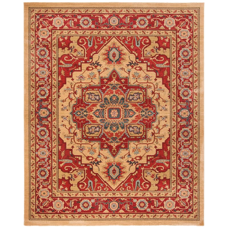 SAFAVIEH Mahal Beverley Traditional Grandeur Red/ Natural Rug