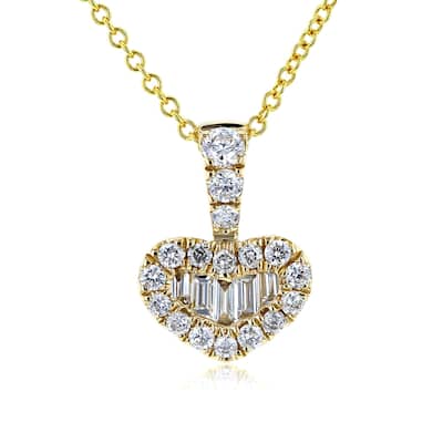 Kobelli 0.3 Carat Natural Diamond 14k Solid Gold Multi-stone Heart Shape 16" Lyra Necklace