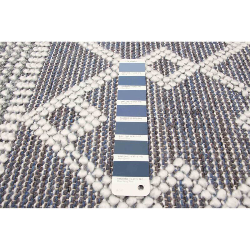 ECARPETGALLERY Braid weave Sienna Navy Wool Rug - 5'0 x 8'0