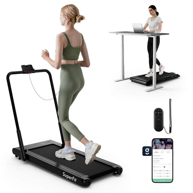 Superfit 3-in-1 Folding Treadmill with Smart Apps Remote Control LED - See Details