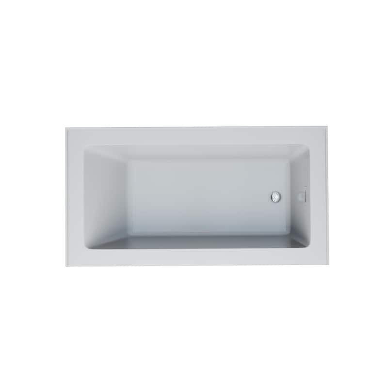 Provenza White Alcove Bathtub with Right Drain and Chrome Hardware - 60 in L x 32 in W