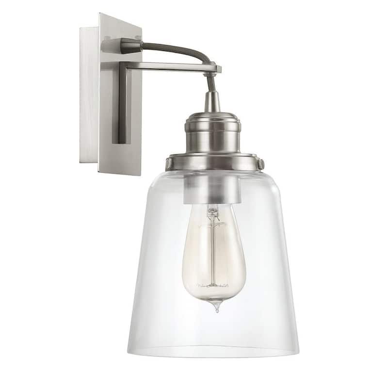 Urban 1-light Wall Sconce w/ Clear Glass - Brushed Nickel