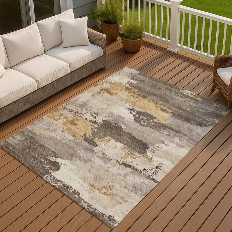 Machine Washable Indoor/ Outdoor Chantille Rug - Chocolate - 10' x 14'