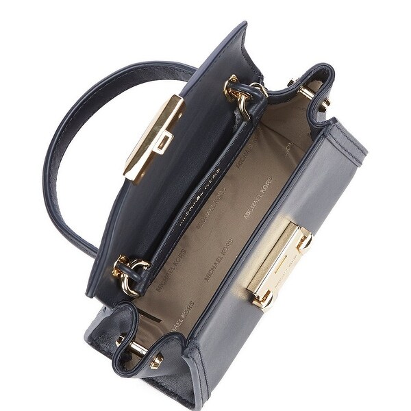 whitney polished leather satchel