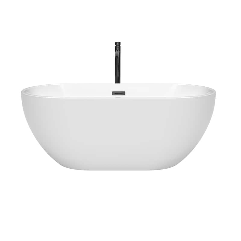 Wyndham Collection Brooklyn 60" Free Standing Acrylic Soaking Tub with