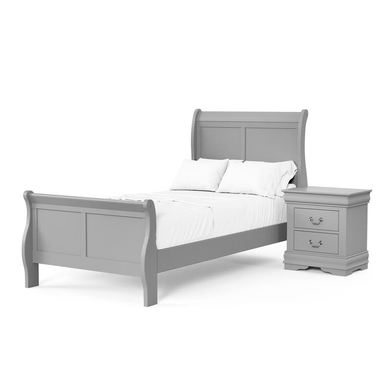 Furniture of America Mayday Modern Solid Wood 2-Piece Sleigh Bedroom Set