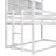 preview thumbnail 29 of 31, Roof Shaped Bunk Bed With Built-In Bookshelf With Protective Rope, Wooden Kids Bunk Bed With Side Stairs