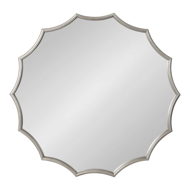 Kate and Laurel Lalina Scalloped Round Framed Accent Mirror