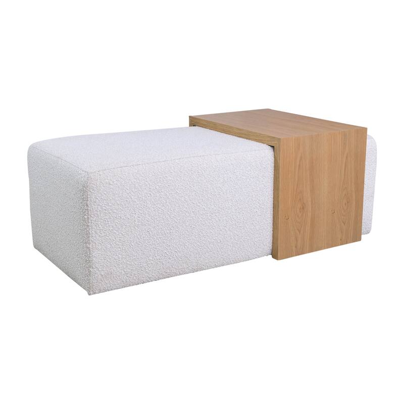 Modern Wooden and Non-Woven Fabric Bench with Detachable Table
