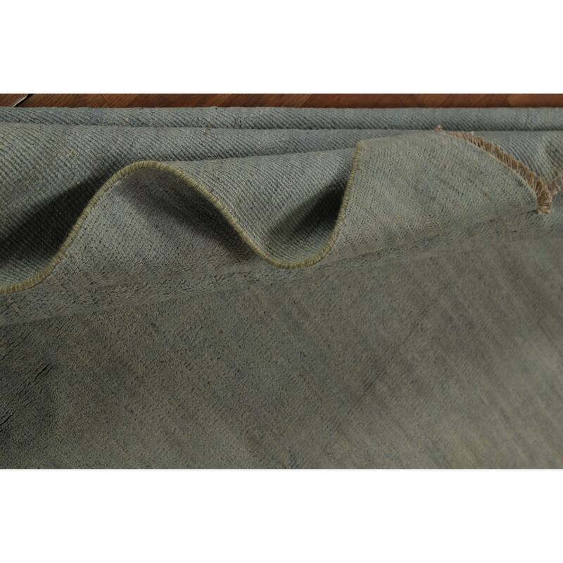 Modern Gabbeh Oriental Rug Hand-Knotted Solid Wool Carpet - 5'7" x 6'7"