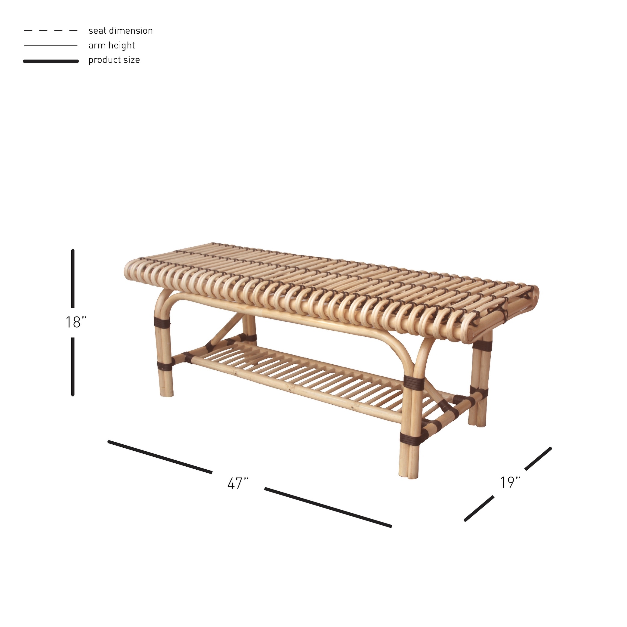 Bench seat hotsell rattan