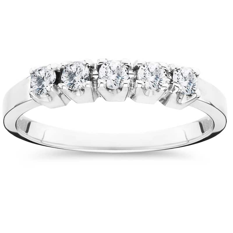 Bliss Diamond 1/4ct 5 Stone Diamond Wedding Ring White Gold - 5