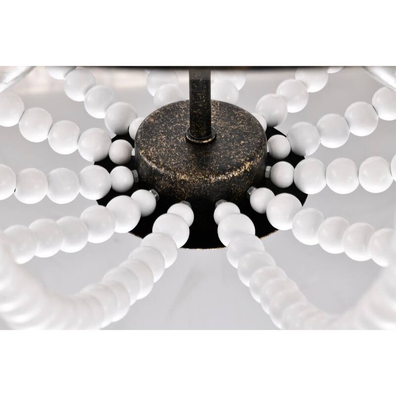 Cary 19 Inch Circle Beads Bohemian Pendant 6-Light
