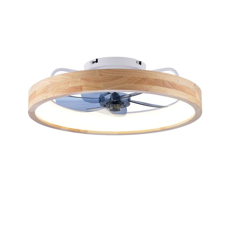 20" Ceiling Fans with Lights and Remote, 3000-6500K Dimmable Modern Flush Mount LED Fan Light, 6 Speeds, Quiet DC Motor