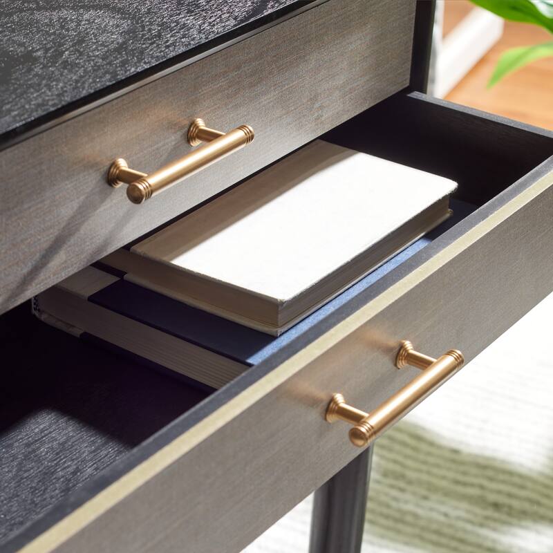 SAFAVIEH Birdella 4-Drawer Console Table - 42" W x 13" L x 29.5" H - 42Wx13Dx30H - Black