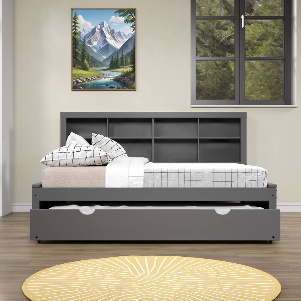 Full Bookcase Daybed in Dark Grey