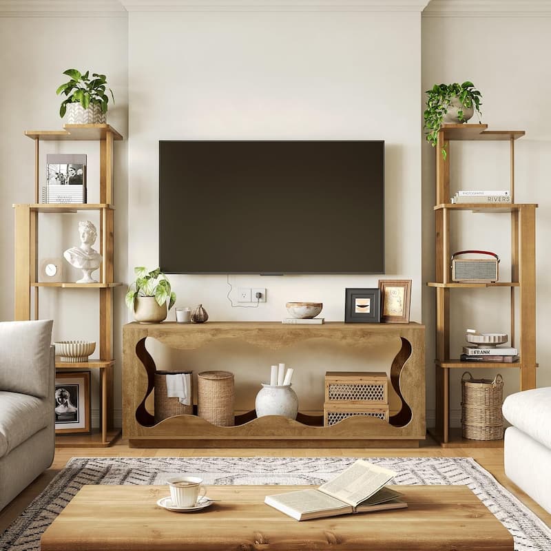 63 Inch TV Stand for 55/60/65-inch TVs, Entertainment Center with Storage