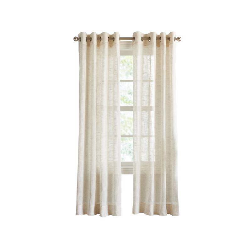 DKNY Classic Linen Grommet Window Curtain Panel Pair