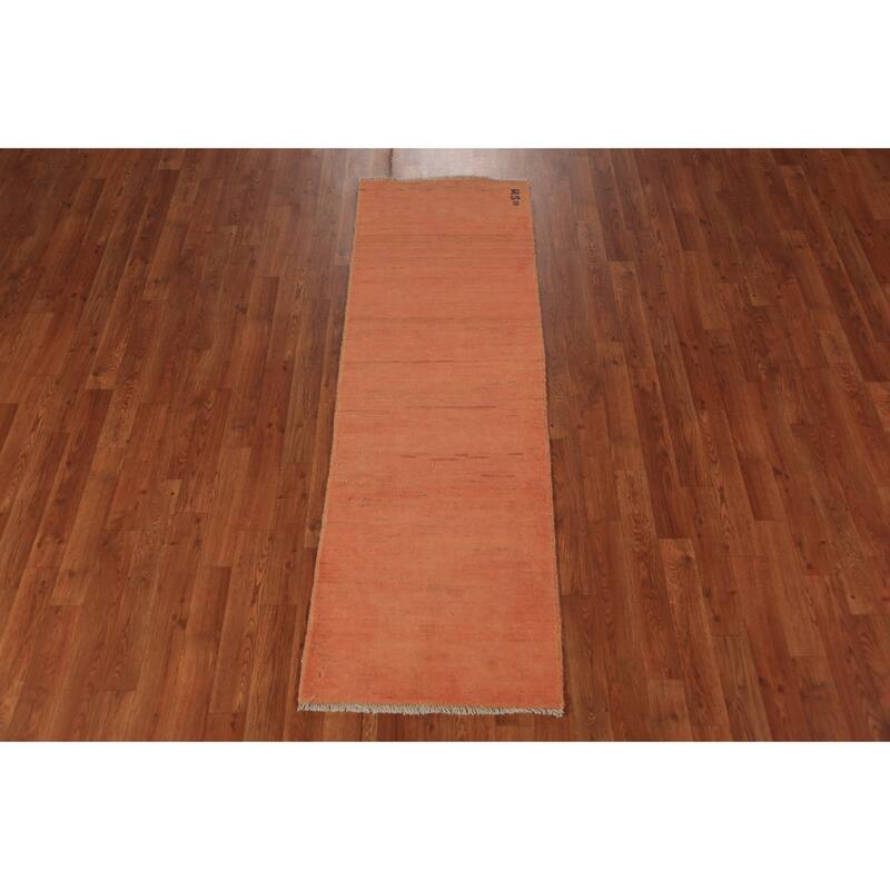Orange Gabbeh Oriental Runner Rug Handmade Hallway Wool Carpet - 1'11" x 5'11"