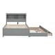 preview thumbnail 9 of 10, Full Size Bed Frame with Trundle, Drawers, and USB Ports for Modern Spaces, Grey