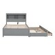 preview thumbnail 14 of 30, Full Size Bed with Trundle, Drawers, and USB Ports in Grey