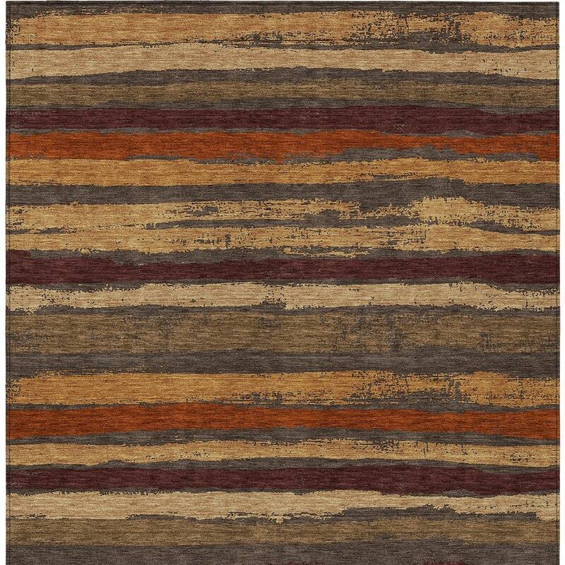 HomeRoots Striped Transitional Rectangle Outdoor Rug