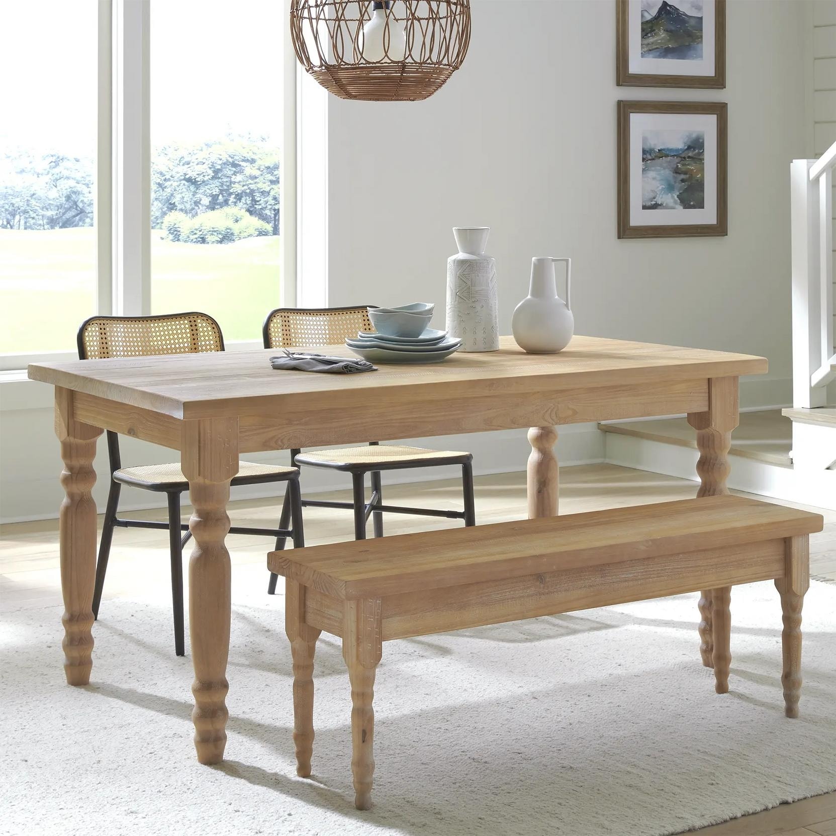Valerie pine solid wood sales dining table