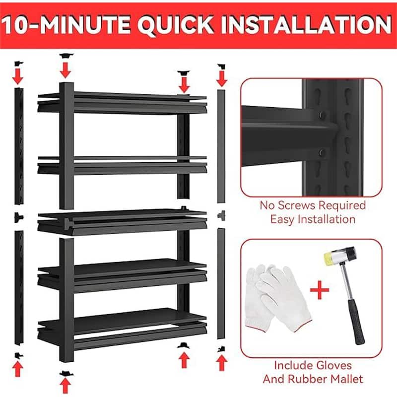 Adjustable 5 Tier Metal Shelving Utility Shelf