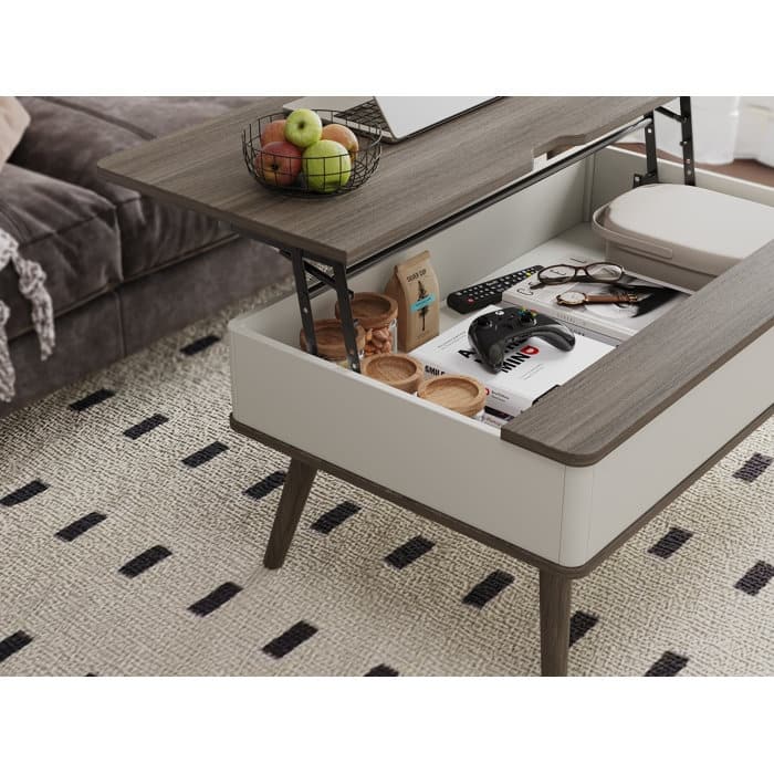 Elevatelux Rectangle Lift Top Square Coffee Table With Storage 37 x 23.5''