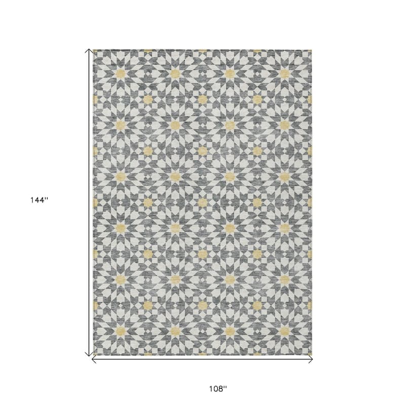 HomeRoots Floral Medallion Transitional Rectangle Outdoor Rug