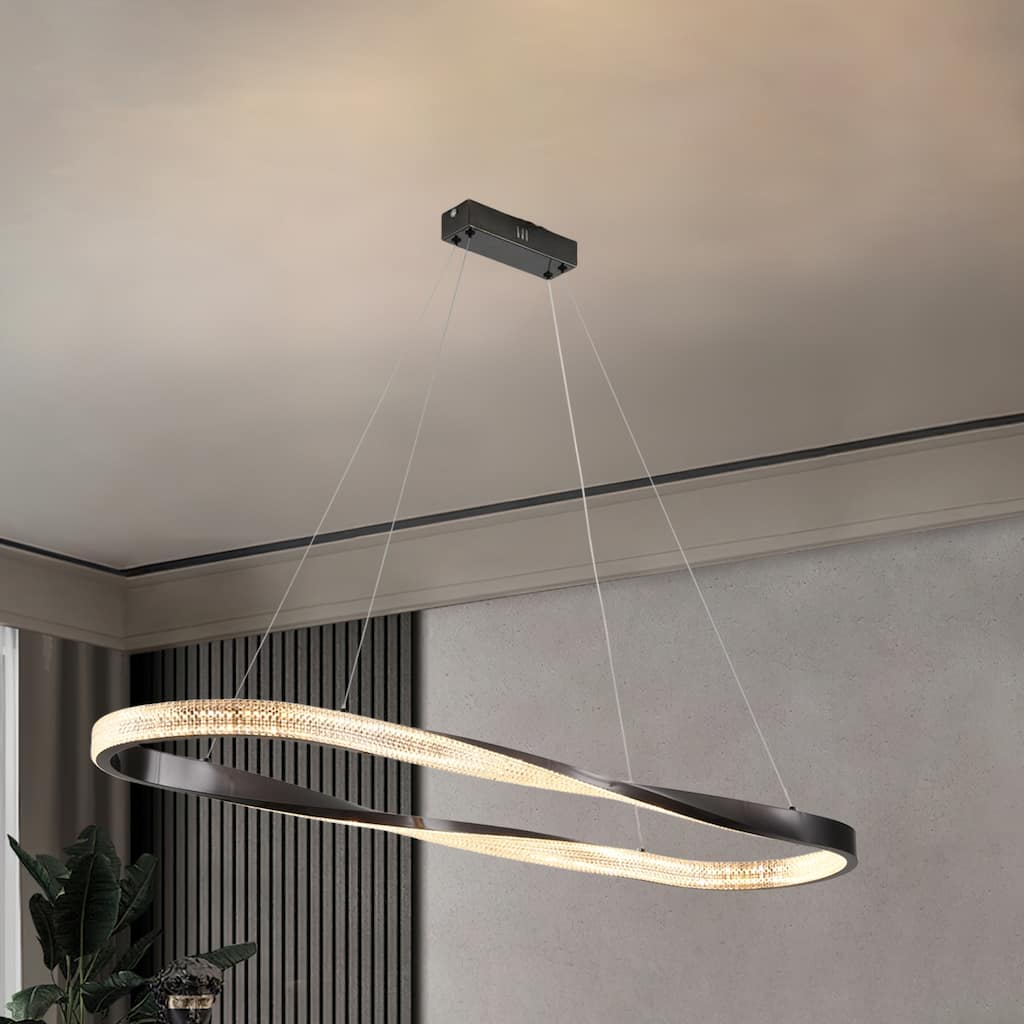 Modern Led Chandelier Dimmable Pendant Light Kitchen Island Lighting