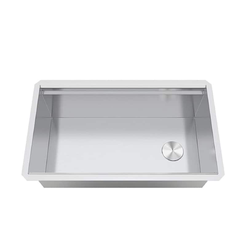32 in. Stainless Steel ALL-IN-ONE Workstation 16-Gauge Undermount Single Bowl Kitchen Sink w/ Build-in Ledge and Accessories