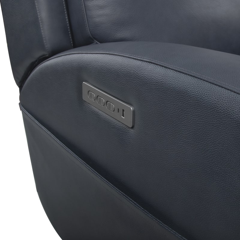 URlivingroom Top Grain Leather Power Reclining Loveseat with Console Storage, USB Charge Port - 79.5"W*39.25D*40.5"H