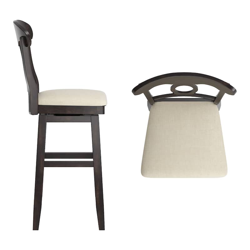 Ronda Napoleon Back Wood Swivel Chair