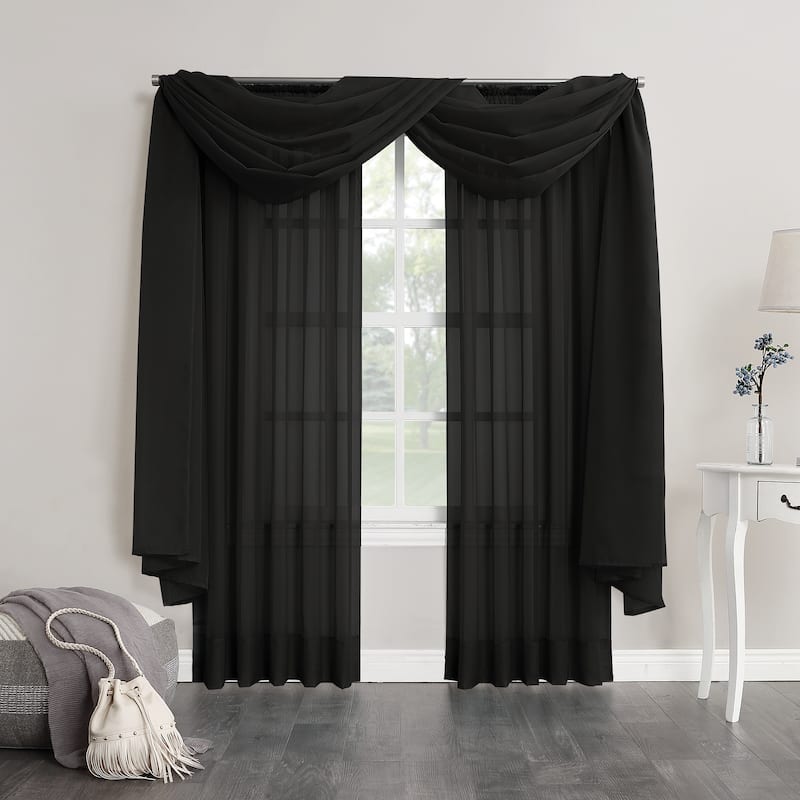 No. 918 Emily Voile Sheer Rod Pocket 1-Piece Curtain Panel, Single Panel