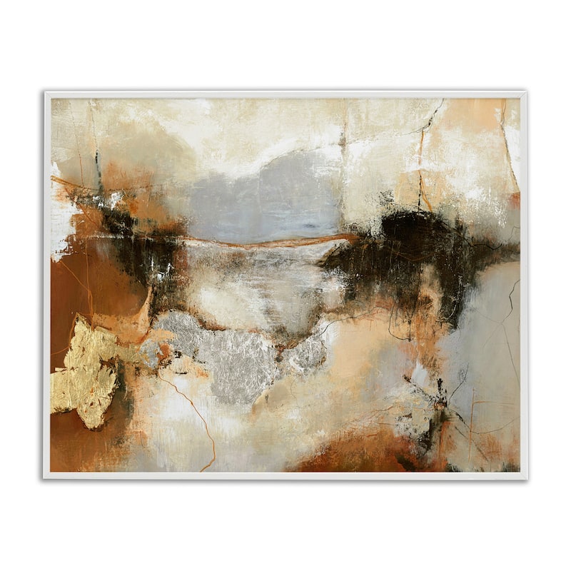 Stupell Unique Earthy Abstraction Framed Giclee Art Design By Design Fabrikken - 14 x 11 - White