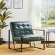 preview thumbnail 12 of 45, Glitzhome 31.50"H Mid-Century PU Leather Tufted Accent Chair Dark Green