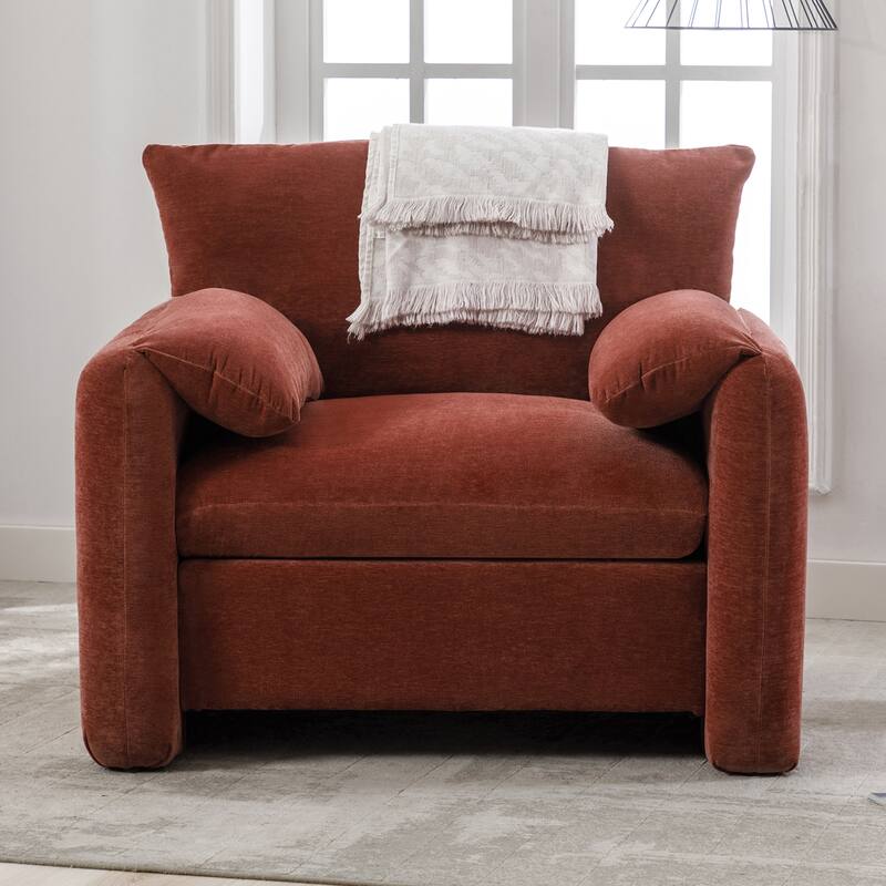 Modern Style Chenille Oversized Armchair Accent Chair