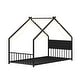 preview thumbnail 20 of 34, Twin Size Kids' House Bed Frame with Canopy, Built-In Multi-Color LED Lights, Sturdy Metal Slats, Low-Profile Design