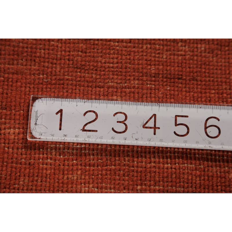 Orange Gabbeh Oriental Rug Handmade Stripe Wool Carpet - 2'9" x 4'2"