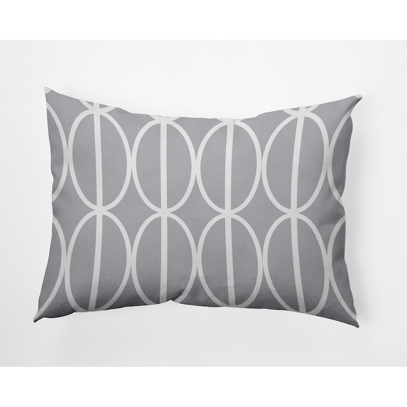 Ovals Go 'Round Decorative Throw Pillow - 14" x 20" - Rain Cloud