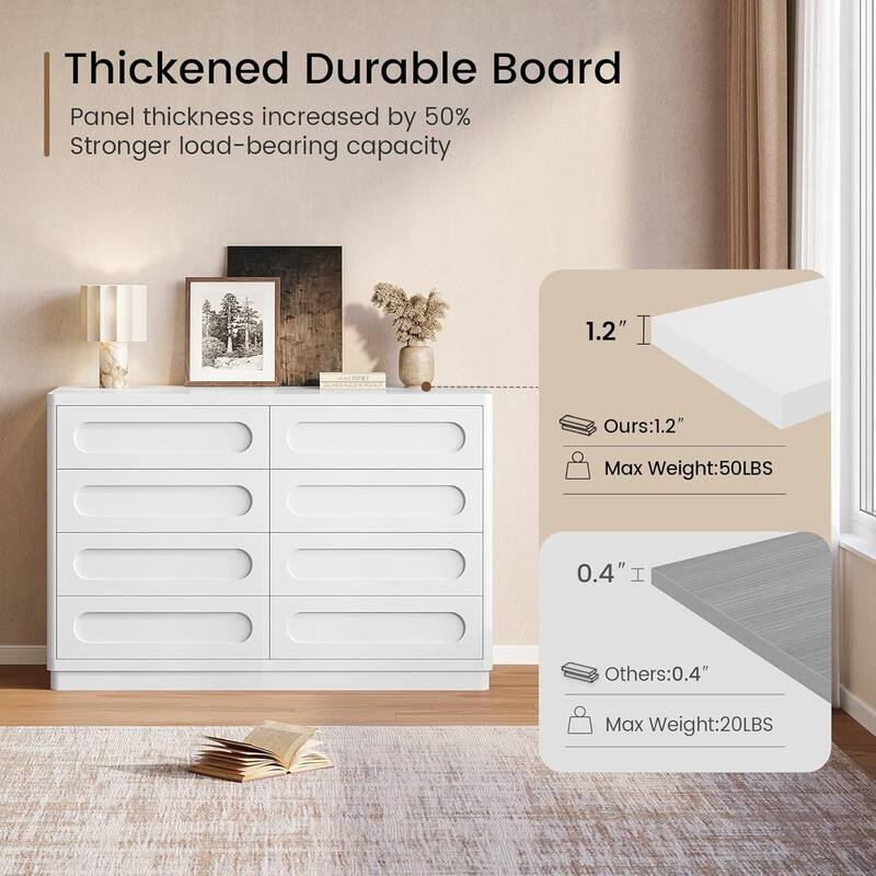 Dresser for Bedroom with 47.2" Deep Drawers TV Stand Chest of Drawers