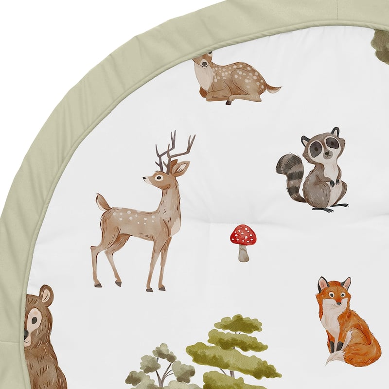 Sweet Jojo Designs Woodland Forest Animals Boy Girl Gender Neutral Unisex Baby Tummy Time Playmat Friends Bear Fox Watercolor