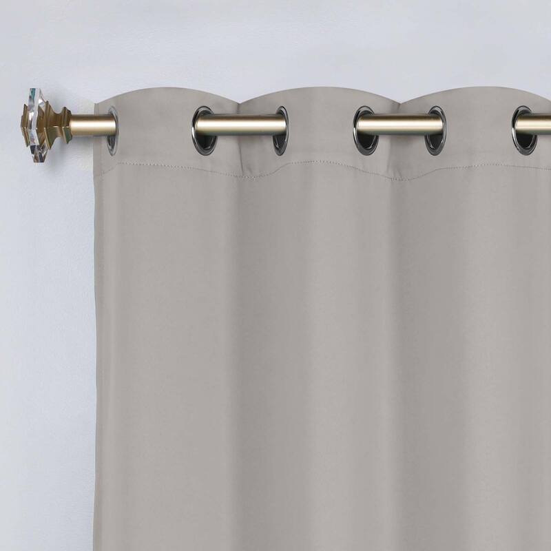 Superior Solid Machine Washable Room Darkening Grommet Blackout Curtains, Set of 2