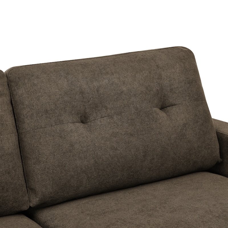 67.7" Wide Mid-Century Modern Upholstered Tufted Loveseat Sofa With Wooden Legs