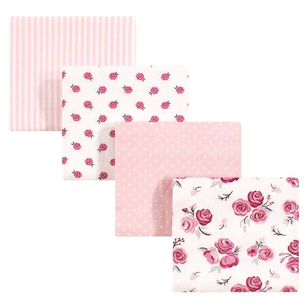 slide 1 of 1, Hudson Baby Infant Girl Cotton Flannel Receiving Blankets, Rose, One Size - Rose - One Size One Size - Rose