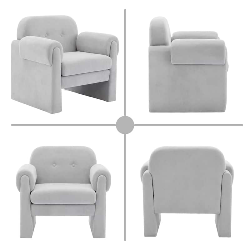 Modern Cloud Velvet Accent Chair with Removable Cushion for Living Room