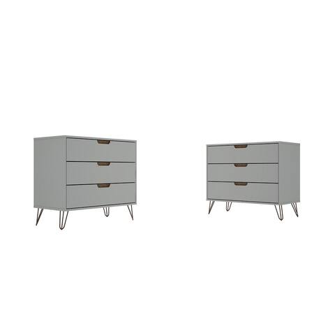 Manhattan Comfort Rockefeller 3-Drawer Dresser (Set of 2)